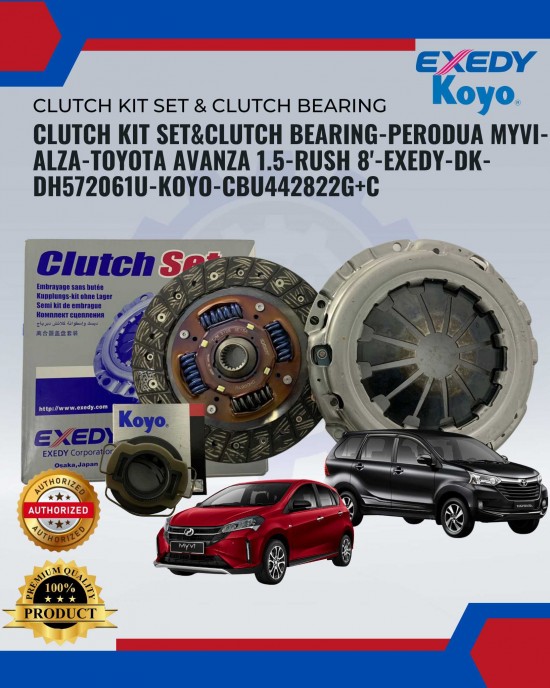 Showing image for Clutch Kit Set & Clutch Bearing-Perodua Myvi-Alza-Toyota Avanza 1.5-Rush 8'-Exedy-DK-DH572061U-Koyo-CBU442822G+C Clutch Kit Set & Clutch Bearing-Perodua Myvi-Alza-Toyota Avanza 1.5-Rush 8'-Exedy-DK-DH572061U-Koyo-CBU442822G+C image