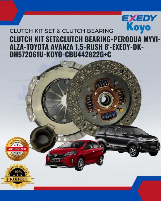 Showing image for Clutch Kit Set & Clutch Bearing-Perodua Myvi-Alza-Toyota Avanza 1.5-Rush 8'-Exedy-DK-DH572061U-Koyo-CBU442822G+C Clutch Kit Set & Clutch Bearing-Perodua Myvi-Alza-Toyota Avanza 1.5-Rush 8'-Exedy-DK-DH572061U-Koyo-CBU442822G+C image