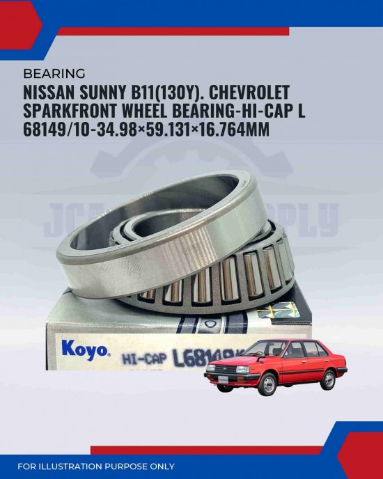Nissan Sunny B11(130y). Chevrolet Spark-Front Wheel Bearing-HI-CAP L 6814910-34.98×59.131×16.764mm
