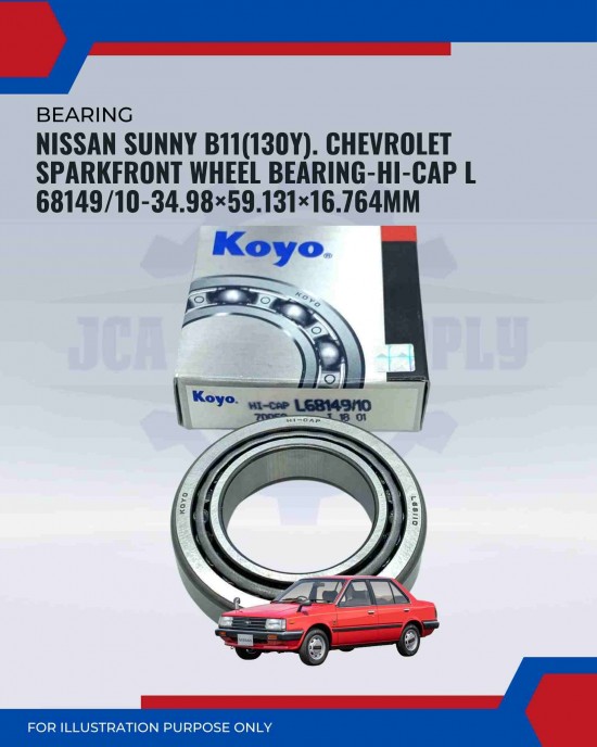Nissan Sunny B11(130y). Chevrolet Spark-Front Wheel Bearing-HI-CAP L 6814910-34.98×59.131×16.764mm