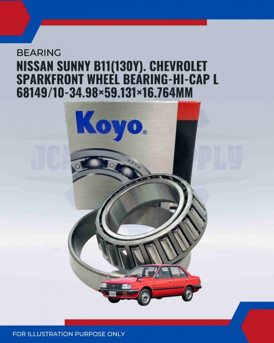 Nissan Sunny B11(130y). Chevrolet Spark-Front Wheel Bearing-HI-CAP L 6814910-34.98×59.131×16.764mm