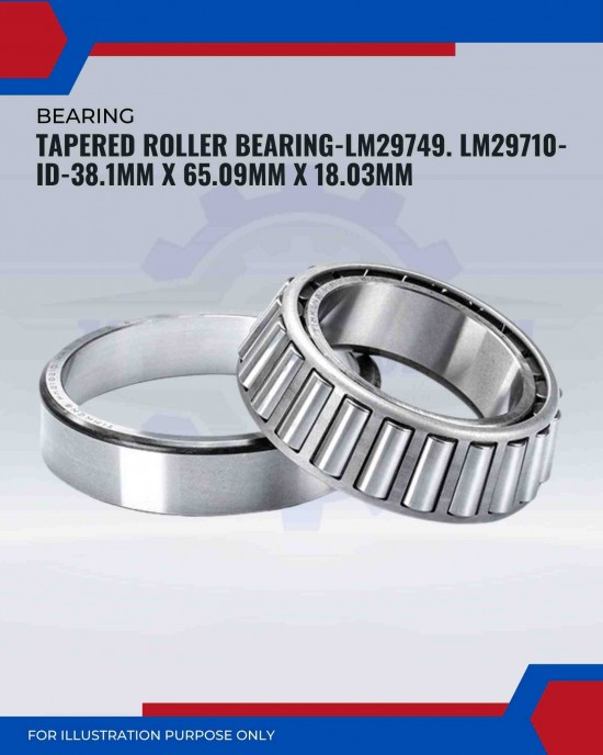 Tapered Roller Bearing-LM29749. LM29710-ID-38.1mm X 65.09mm X 18.03mm
