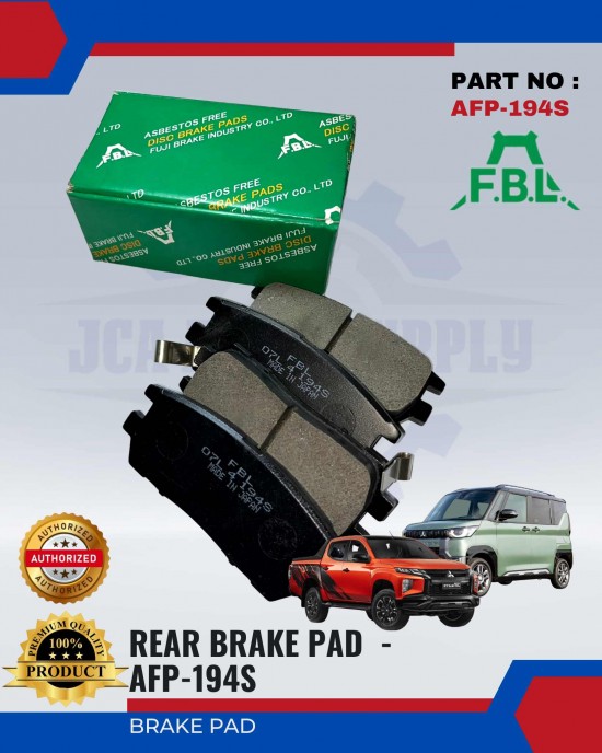 FBL REAR DISC BRAKE PAD (4PCS) - MITSUBISHI DELICA, PAJERO, TRITON - AFP-194S Brake System image