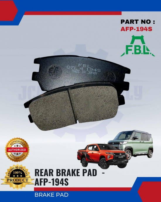 FBL REAR DISC BRAKE PAD (4PCS) - MITSUBISHI DELICA, PAJERO, TRITON - AFP-194S image