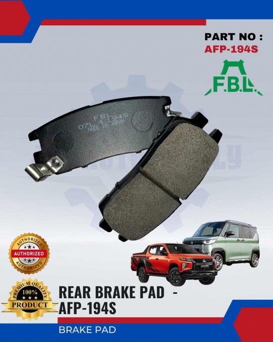 FBL REAR DISC BRAKE PAD (4PCS) - MITSUBISHI DELICA, PAJERO, TRITON - AFP-194S Brake System image