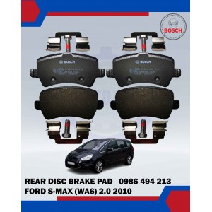 Rear Disc Brake Pad (4pcs)-Ford S-MAX (WA6) 2.0 2010-2014-Volvo XC60 (2006)-Range Rover Evoque 2.0 (2011-2017)-BOSCH-0986494213