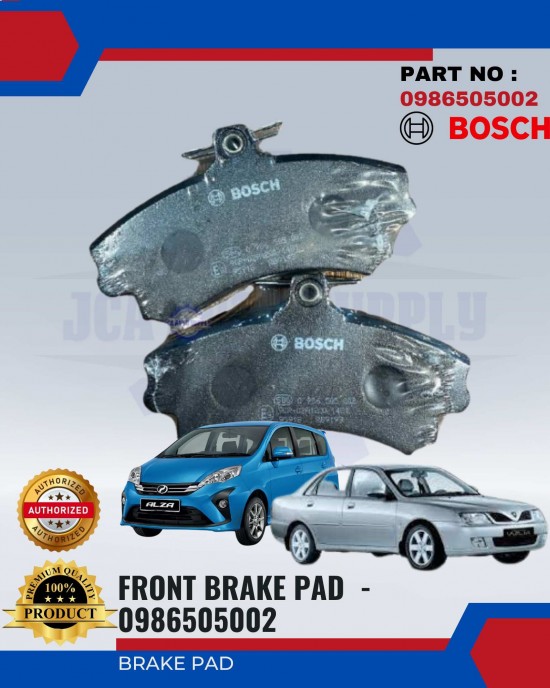 Proton Waja 1.6 - Perodua Alza 1.5 Front Brake Pads - BOSCH - 0986505002 Brake System image