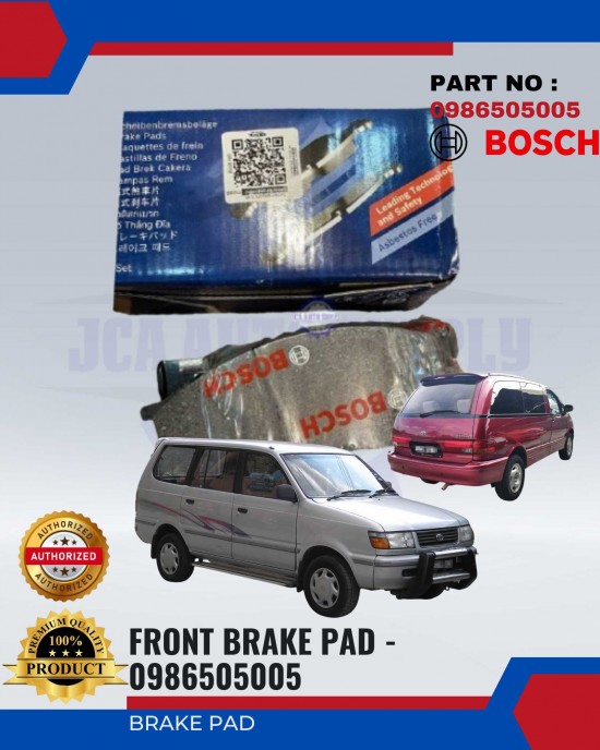 Toyota Unser - Estima TCR10 - Estima TCR20 Brake Pads - BOSCH - 0986505005 Brake System image