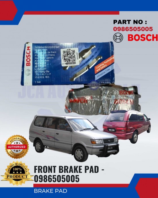 Toyota Unser - Estima TCR10 - Estima TCR20 Brake Pads - BOSCH - 0986505005 Brake System image