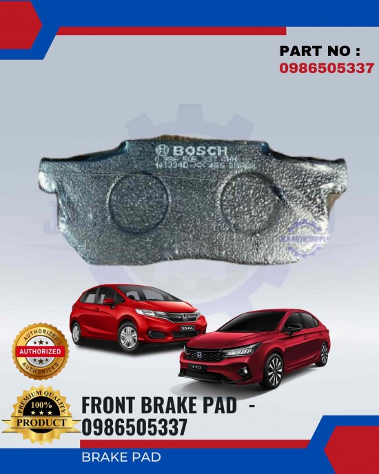 Honda City - Accord SA6 - Civic SH4 - CRX - Jazz Front Brake Pads - BOSCH - 0986505337 Brake System image