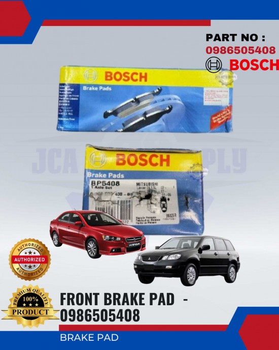 Mitsubishi AirTrek 2.0 - Proton Inspira Front Brake Pads - BOSCH - 0986505408 Brake System image