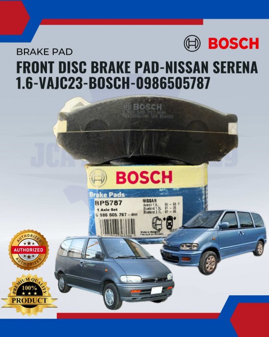 Front Disc Brake Pad-Bosch-Nissan Serena 1.6-VAJC23-BOSCH-0986505787 Brake System image