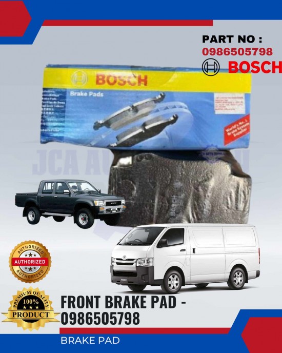 Toyota Hiace - Hilux (LN106, LN166, KDN170L) Front Brake Pads - BOSCH - 0986505798 Brake System image