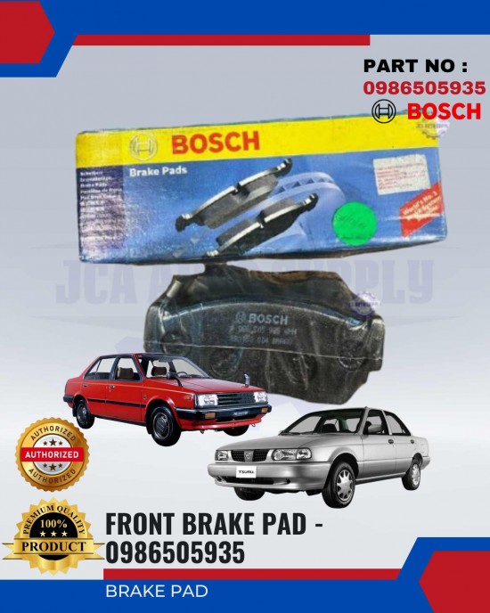 Nissan Sentra 1.6 B13 - Sentra 1.6 N13 - Sunny Front Brake Pads - BOSCH - 0986505935 Brake System image