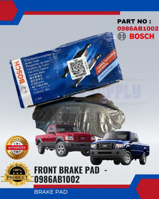 Ford Ranger 2.5 Turbo Front Brake Pads - BOSCH - 0986AB1002 Brake System image