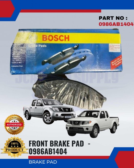 Nissan Frontier 2.5 - Navara D22 Front Brake Pads - BOSCH - 0986AB1404 Brake System image