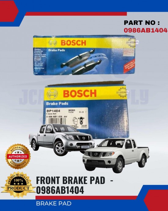 Nissan Frontier 2.5 - Navara D22 Front Brake Pads - BOSCH - 0986AB1404 Brake System image