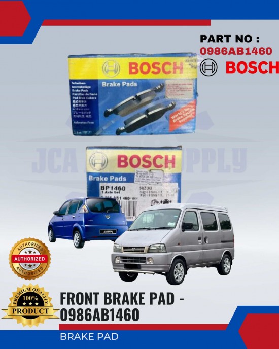 Suzuki 1.0 E-RV MPV - Naza Sutera Front Brake Pads - BOSCH - 0986AB1460 Brake System image