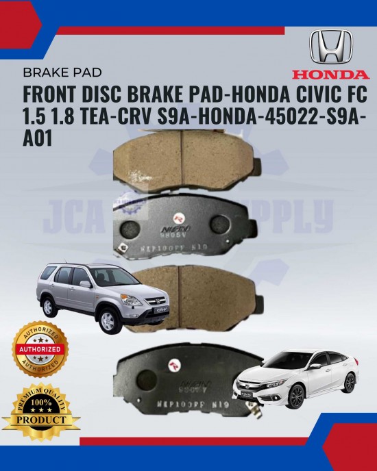 Showing image for Front Disc Brake Pad-Honda Civic FC 1.5 1.8 TEA-CRV S9A-HONDA-45022-S9A-A01 Front Disc Brake Pad-Honda Civic FC 1.5 1.8 TEA-CRV S9A-HONDA-45022-S9A-A01 image