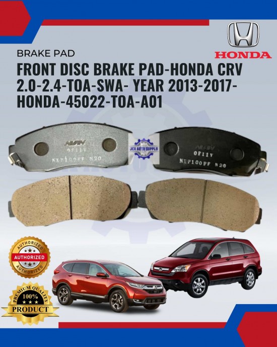 Front Disc Brake Pad-Honda CRV 2.0-2.4-TOA-SWA-YEAR 2013-2017-HONDA-45022-TOA-A01 image