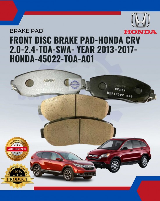 Front Disc Brake Pad-Honda CRV 2.0-2.4-TOA-SWA-YEAR 2013-2017-HONDA-45022-TOA-A01 image