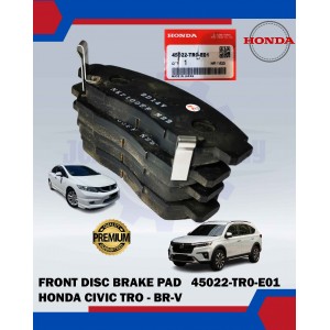 Front Disc Brake Pad (4pcs)-Honda Civic TRO-BR-V-HONDA ORIGINAL-45022-TR0-E01