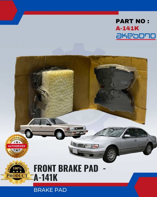 Front Brake Pads-Nissan Cefiro 2.0-U12-AKEBONO-A-141WK Brake System image