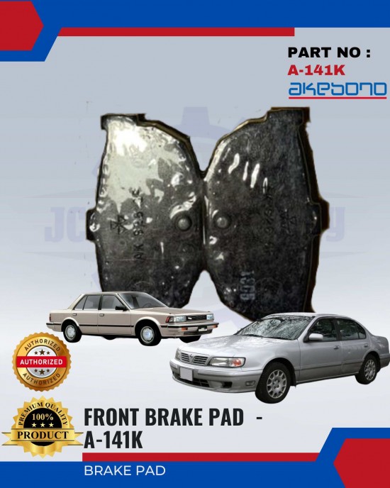 Front Brake Pads-Nissan Cefiro 2.0-U12-AKEBONO-A-141WK Brake System image