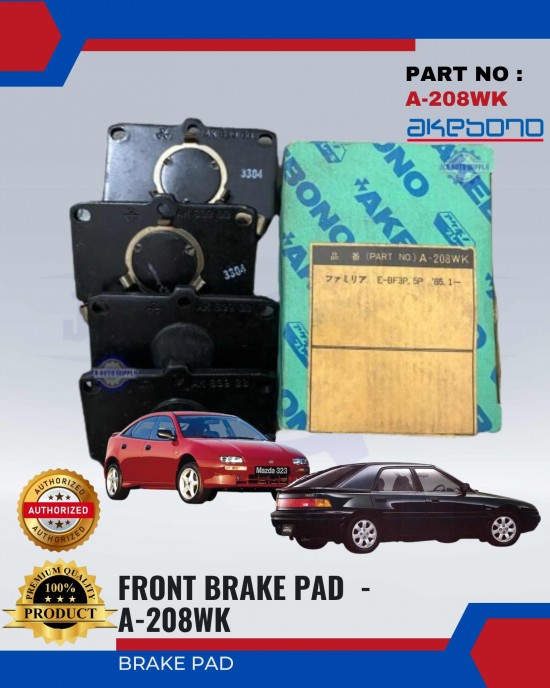 Mazda Astina 323 Front Brake Pads - AKEBONO - A-208WK Brake System image