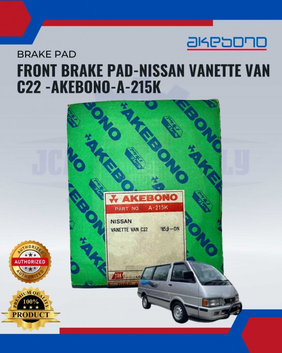 Front Brake Pad-NISSAN Vanette VAN C22 -Akebono-A-215K image