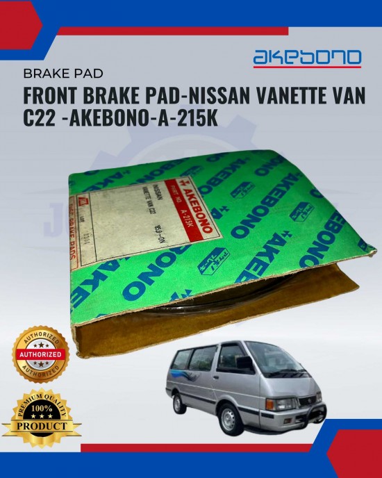 Front Brake Pad-NISSAN Vanette VAN C22 -Akebono-A-215K image
