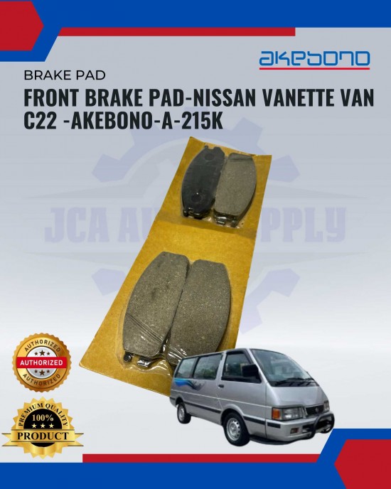 Front Brake Pad-NISSAN Vanette VAN C22 -Akebono-A-215K image