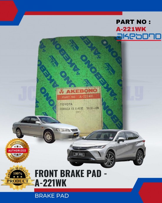 TOYOTA - CAMRY 2.2 OLD - HARRIE - FRONT BRAKE PADS - AKEBONO -A-221WK image