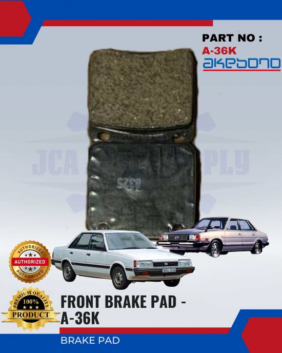 Front Brake Pads-Subaru Leone 1.4-1.6-AKEBONO-A-36K Brake System image