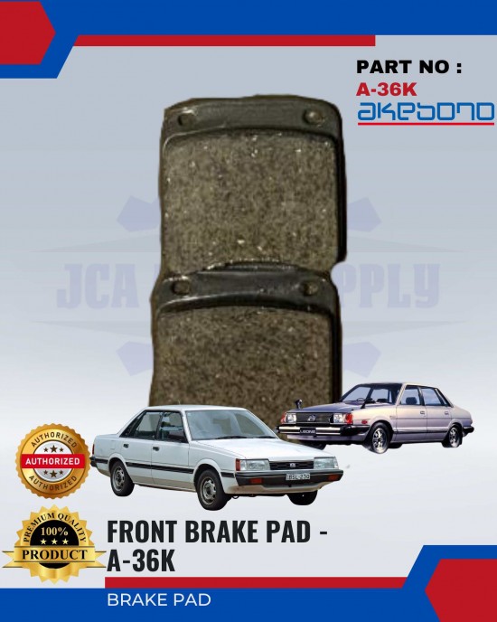 Front Brake Pads-Subaru Leone 1.4-1.6-AKEBONO-A-36K Brake System image