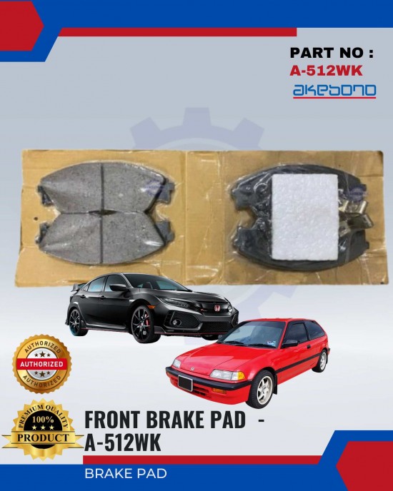 Honda Civic (SH3 & SH4) - VTECH Front Brake Pads - AKEBONO - A-512WK Brake System image