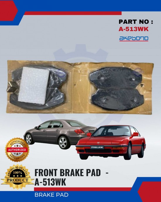 Honda Prelude (BA4 & BA5) - Legend Front Brake Pads - AKEBONO - A-513WK Brake System image