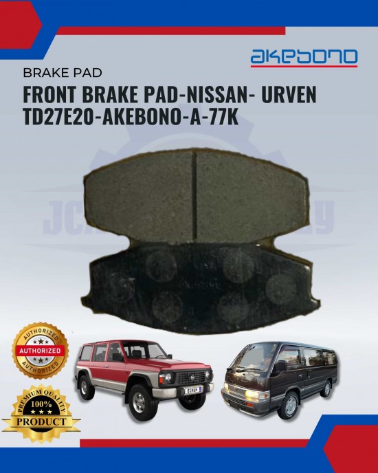 Front Brake Pad-Nissan- Urven Td27e20-Akebono-A-77k image