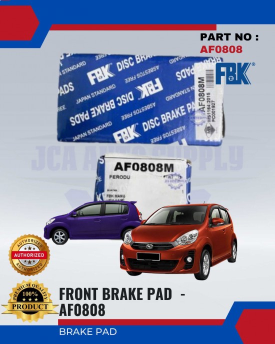 Perodua Myvi Front Disc Brake Pad - FBK - AF0808 image