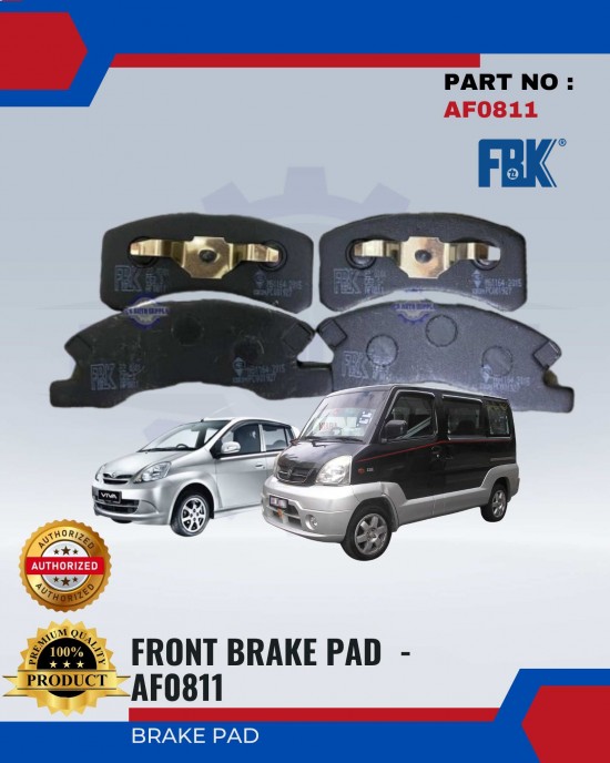 Perodua Viva - Juara Front Disc Brake Pad - FBK - AF0811 Brake System image