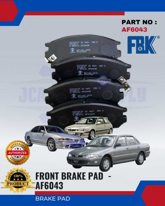 Proton Wira - Perdana - Satria Front Disc Brake Pad - FBK - AF6043 Brake System image