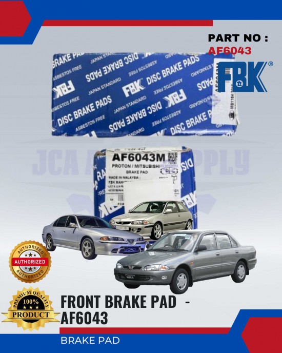 Proton Wira - Perdana - Satria Front Disc Brake Pad - FBK - AF6043 Brake System image