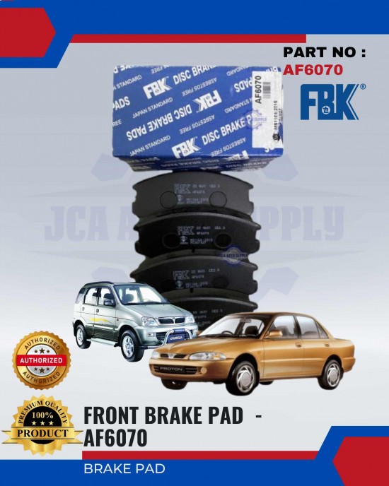 Proton Saga 12V - Wira 1.5 - Iswara - Kembara Front Disc Brake Pad - FBK - AF6070 Brake System image