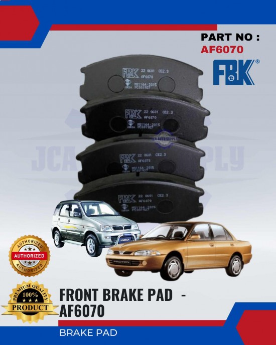 Proton Saga 12V - Wira 1.5 - Iswara - Kembara Front Disc Brake Pad - FBK - AF6070 Brake System image