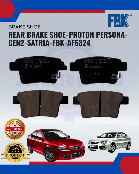 Rear Disc Brake Pad - Gen2-Persona-Satria Neo -FBK -AF6824 image