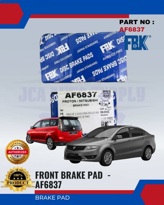 Proton Preve - Exora Turbo Rear Disc Brake Pad - FBK - AF6837 Brake System image