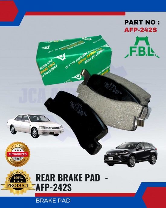 FBL REAR DISC BRAKE PAD (4PCS) - TOYOTA CAMRY, HARRIER - AFP-242S Brake System image