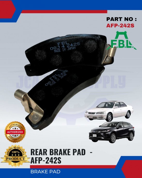 FBL REAR DISC BRAKE PAD (4PCS) - TOYOTA CAMRY, HARRIER - AFP-242S Brake System image