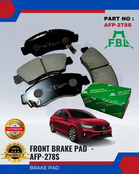 FBL FRONT DISC BRAKE PAD (4PCS) - HONDA CITY - AFP-278S Brake System image