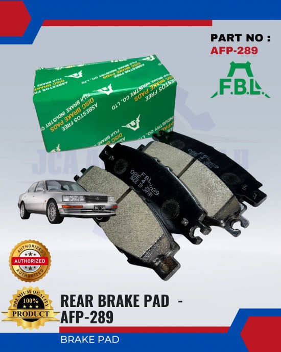 FBL REAR DISC BRAKE PAD - TOYOTA LEXUS - AFP-289 Brake System image